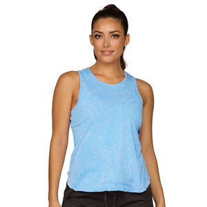 Camiseta Deportiva sin Mangas para Mujer, Estilo Racerback, para Yoga y Ejercicio, Color Azul, Cuello Redondo - Product Image 1