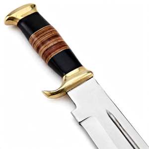Cuchillo de Cocina Artesanal de Acero Inoxidable con Mango de Cuero Apilado, Herramienta de Preparación - Product Image 3