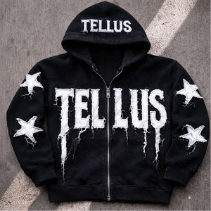 Gran oferta, sudaderas con capucha bordadas de angustia personalizadas para hombres, sudaderas con capucha transpirables y ecológicas de estilo Vintage para hombres desgastados - Product Image 4