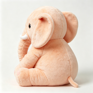 customized <b>soft</b> plush elephant with white tusks, pale pink paw pads, infant security <b>stuffed</b> <b>toy</b>,Blush peach elephant plush <b>toy</b> - Product Image 3