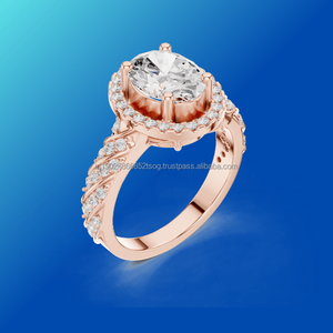 แหวนเพชรหล่อ14K ออกแบบอัญมณีหรูหราสำหรับผู้ค้าส่ง - Product Image 1