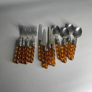 Juego de cubiertos de resina (cuchara, tenedor, cuchillo) para comedor, cocina, mesa, servicio, juego de resina, decoración Time 2 - Product Image 1