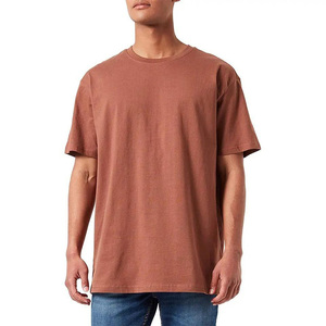 Camiseta de algodón de color sólido para hombre, manga corta, cuello redondo, corte regular, informal, tejido de punto, teñido liso y a bajo precio. - Product Image 1