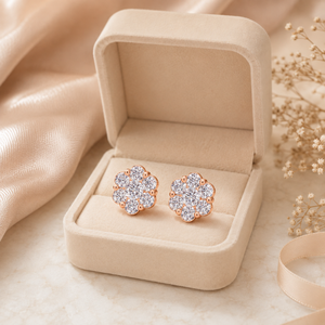 10K <b>Gold</b> Lab Grown Diamond Cluster <b>Stud</b> <b>Earrings</b> | IGI Certified Luxury Fine Jewelry | Elegant Anniversary Gift for Women Gift - Product Image 4