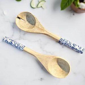 Wooden <b>Salad</b> <b>Spoon</b> Elegant Enamel Printed <b>Spoon</b> Handle Home Restaurant Tableware Decoration Flatware for Weddings - Product Image 2