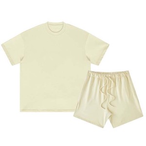 Nouvel ensemble de t-shirts courts pour hommes tendance, ensemble été 2 pièces, t-shirt et short grande taille, ensemble slim fit pour hommes, ensemble twin pour le sport - Product Image 3
