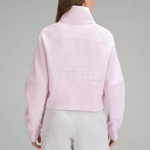 Sweat-shirt pour femme, style actuel, chaud et décontracté pour l'hiver, séchage rapide, respirant, demi-zip. - Product Image 2