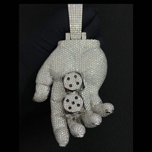 Pendentif tendance en moissanite et diamant, style hip-hop, en argent 925, pour homme, personnalisable OEM, breloques et pendentifs raffinés - Product Image 3