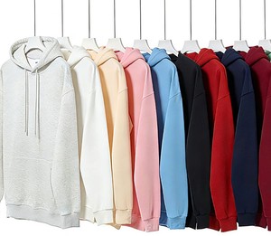 Sudadera con capucha de algodón y poliéster de 450g, de color sólido, corte holgado, con logotipo bordado personalizado, precio de fábrica de Bangladesh y China, venta al por mayor. - Product Image 1