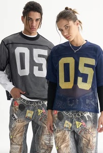 Camiseta Deportiva de Malla Corta Oversize para Hombre, Negra, con Número 05 Estampado en la Parte Delantera, Estilo Deportivo, Manga Corta, Transpirable, Cuello Redondo - Product Image 5