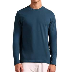 T-shirt en coton pour homme à manches longues, respirant, style streetwear décontracté, vente en gros directe usine - Product Image 6