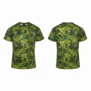 Camiseta de Manga Corta con Estampado de Camuflaje Personalizado, a la Moda, Cuello Redondo, Informal, de Algodón Transpirable, para Verano, Venta al Por Mayor - Product Image 2