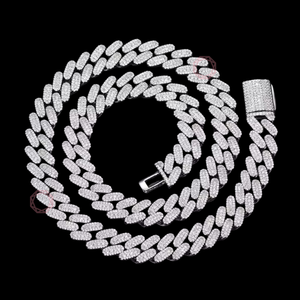 สร้อยคอเงินแท้ 925 แบบ Cuban Link ประดับลูกปัดเพชรซิคอน พร้อมจี้ห้อยสวยงาม สำหรับทำสร้อยข้อมือ สร้อยคอ ของขวัญ - Product Image 1