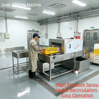 Machine de lavage automatique de caisses de fruits et légumes à circulation d'eau économe en énergie pour les exploitations agricoles