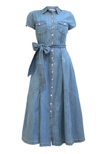 Vestido Vaquero Personalizable de Alta Calidad para Mujer, Transpirable, Cómodo, Informal, de Algodón - Product Image 3