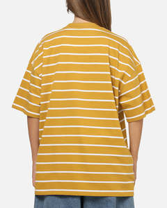 T-shirt ample rayé moutarde pour femme – Qualité supérieure, coupe décontractée – T-shirts pour femme durables, très demandés - Product Image 4
