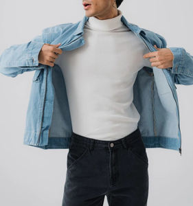 แจ็คเก็ตยีนส์ผู้ชายแบบขายส่งปี 2026 แฟชั่นกันน้ำสำหรับฤดูหนาว พร้อมซิปอุ่นๆ บริการ OEM ปรับแต่งได้ - Product Image 3