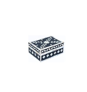 Boîte décorative artisanale en os incrusté, motif unique, organiseur de bijoux, élégant accent pour la maison et le bureau - Product Image 3