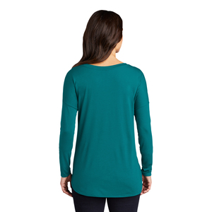 <b>Women</b> Long Sleeve V-Neck T-<b>Shirt</b> Solid Color <b>Loose</b> Fit Casual Knitted Polyester Breathable All Seasons Teal Green - Product Image 3