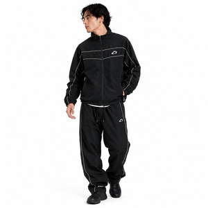 Custom logo Men's Waterproof Reflective Windbreaker Nylon <b>Polyester</b> Zip up Track Jacket and Pants <b>Tracksuit</b> Windbreaker Hoodies - Product Image 4