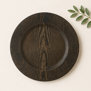 Assiettes de présentation en bois grainé brun foncé, style ferme antique, pour la décoration de table, idéales pour les mariages et événements gastronomiques - Product Image 5