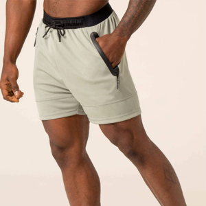Men's Solid Color Cotton Bermuda Shorts <b>Mid</b> Waist Elastic Closure Casual Style with Pockets Breathable Woven Fabric - Product Image 3