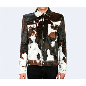 Chaqueta de Cuero Vacuno de Alta Calidad Hecha a Medida, Estilo Occidental Vintage, Unisex, con Revestimiento de Lona, Fabricada en Pakistán - Product Image 1