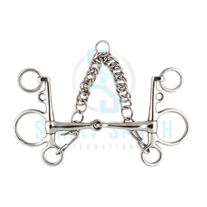 Mors de cheval professionnel en acier inoxydable avec chaîne de bridage pour l'équitation et l'entraînement - Product Image 6