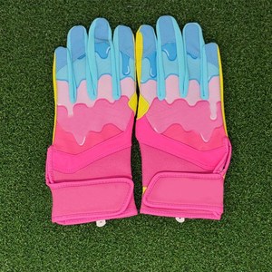 Guantes de Bateo de Béisbol para Hombre, Color Rosa y Morado, Palma de Cuero Genuino, Dorso Altamente Transpirable, Estilo Profesional, Tendencia en EE. UU. y Europa - Product Image 5