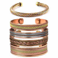 Brazaletes de cobre personalizados Brazalete de cobre hecho a mano Brazalete de cobre sólido puro al mejor precio