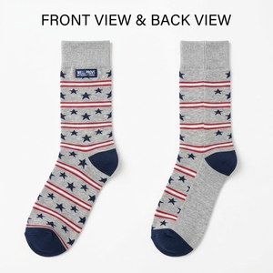 Premium Combed Cotton 250 GSM Forest Green <b>Men's</b> Crew <b>Socks</b> <b>Ribbed</b> Leg Contrast Heel Toe Embroidered Patch Logo Quick Dry Autumn - Product Image 4