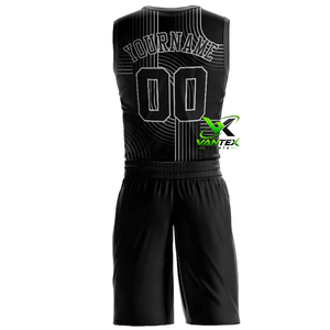 Conjunto de Uniforme de Baloncesto VANTEX Ecológico y Transpirable en Degradado Naranja y Azul con Nombre del Equipo y Número 00 Impresos - Product Image 6