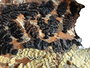 Kinky Curly Virgin Brazilian Wefted Extensiones de cabello humano 30 pulgadas Jerry Curl Wave Style 3 Bundles - Product Image 2