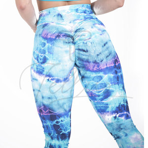 High Waist Tie Dye Leggings Full Length Stretch Breathable Sporty Women's Leggings High Waist Tie Dye Leggings - Product Image 5