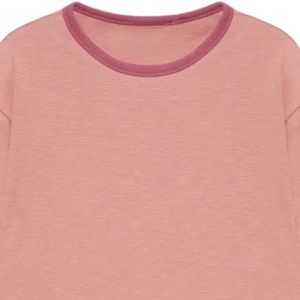 T-shirt côtelé contrastant pour homme, manches courtes, col rond, texture décontractée, bicolore, tricot extensible, léger, respirant, personnalisable - Product Image 3
