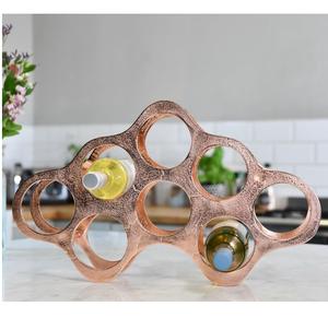 Estante de Vino Decorativo de Aluminio Dorado para Mesa Redonda, Estante de Vino Tradicional de Aluminio para Cocina y Hogar - Product Image 1