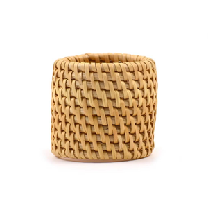 Porte-serviettes rond en rotin naturel tressé blanc de qualité supérieure, décoration de table de mariage pour les fêtes - Product Image 6