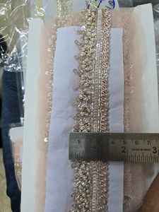 Wholesale 100% Polyester Eco-Friendly Customized Color Embroidery <b>Beaded</b> Rhinestone Lace <b>Trim</b> Borders Clothing Gifts 1 Piece - Product Image 4