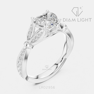 Bague en or blanc 14 carats pour femme avec diamant de laboratoire taille cœur de 1,42 carat, certifié IGI, couleur F+, clarté VS+, bijoux de fiançailles, cadeau pour femme - Product Image 2