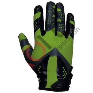 ถุงมือรับบอลอเมริกันฟุตบอลแบบกำหนดเองสีเขียว ดีไซน์อเมริกัน พร้อมด้ามจับเหนียวพิเศษ กันน้ำและกันลม สำหรับเล่นกลางแจ้ง - Product Image 1