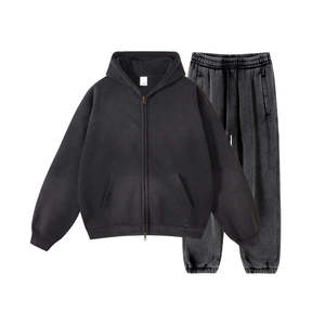 Conjunto de Sudadera y Pantalones Deportivos para Hombre, Estilo Vintage, Lavado a la Piedra, Ropa Deportiva de Invierno 2026, Personalizable OEM/ODM - Product Image 2