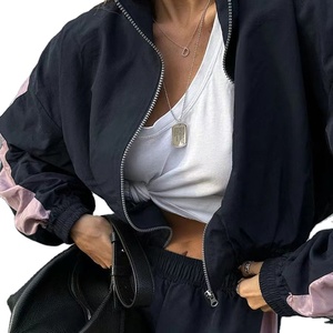 Primavera Otoño Moda Nylon Sweatsuit Colorblock Windbreaker Set 2 piezas Set para mujer 2026 - Product Image 4