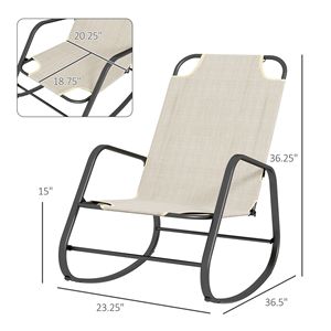 Sedia a Dondolo Marrone Chiaro per Uso Interno ed Esterno, Modello Serenity - Product Image 3