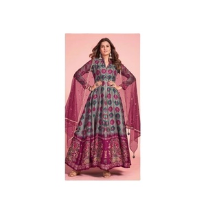Pure Heavy Silk Dole Jeqard Butti Gown Soft Net Duppta Embroidery Work collection pour femmes - Product Image 1