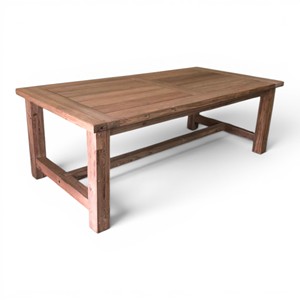 Recycled Teak <b>Wood</b> Rectangular Outdoor <b>Dining</b> <b>Table</b> <b>Rustic</b> Farmhouse Garden Patio <b>Dining</b> Furniture Handmade Natural Wooden <b>Table</b> - Product Image 3