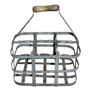 Porta Botellas de Vino de Metal de Estilo Vintage con Recubrimiento en Polvo, Soporte para 6 Botellas, Organizador de Almacenamiento con Asa de Madera - Product Image 4