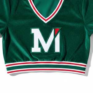 ชุดเชียร์ลีดเดอร์สั่งทำพิเศษ พิมพ์ลายแบบซับลิเมชั่น พร้อมชื่อทีมและโลโก้ ชุดเชียร์ที่ทนทาน ผลิตจากวัสดุยืดหยุ่นสำหรับนักกีฬา - Product Image 2