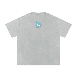 Camiseta Vintage de Manga Corta para Hombre, 100% Algodón Grueso, Lavado Ácido, de Secado Rápido, con Logotipo Personalizado Serigrafiado - Product Image 4