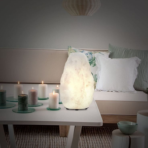 Lámpara de Sal Blanca del Himalaya Hecha a Mano, Lámpara Decorativa de Cristal Natural para Dormitorio, Oficina, Spa, Yoga, Meditación, Luz Ambiental, Regalo - Product Image 6