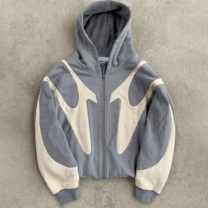 Wholesale Custom <b>Zip</b> Up Hoodie Boxy Fit Hoodie Custom Apparel Manufacturing Partner Factory Direct - Product Image 3